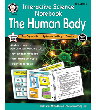 Mark Twain The Human Body Science Book, Personalized Study Guide Covering Anatomy, Genetics, and More Biology, Interactive Notebook for Grades 5 and Up