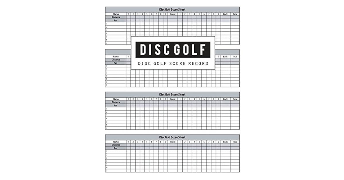Disc Golf Score Record Disc Golf Game Record Keeper Book, Disc Golf Score Keeper, Disc Golf