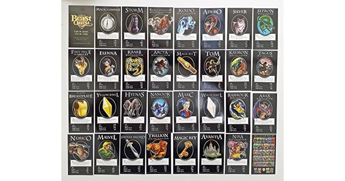 Beast Quest Collector Cards by Adam Blade