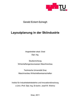 Layoutplanung in der Skiindustrie - Diplomarbeit
