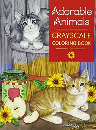 Adorable Animals Grayscale Coloring Book (Paperback)
