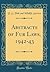 Abstracts of Fur Laws, 1942-43