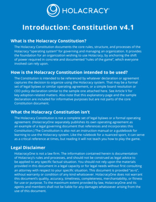 Holacracy Constitution