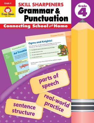 Evan-Moor Skill Sharpeners Grammar and Punctuation Workbook, Grade 4, Nouns, Verbs, Sentence Structure, Subject, Predicate, Language Handbook, Real-World Practice, Fun Activities, Homeschool, Practice