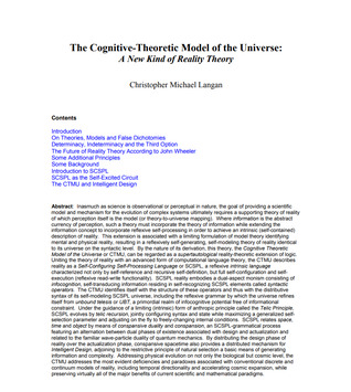 The Cognitive-Theoretic Model of the Universe: A New Kind of Reality Theory (ebook)