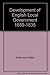Development of English Local Government, 1689 (Home University Library)