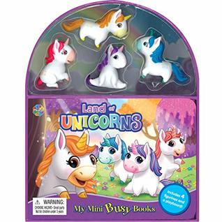 Phidal Land of Unicorns My Mini Busy Books - Activity Books for kids, 10-page storybook, 4 figurines, a foldable play mat (Board book)