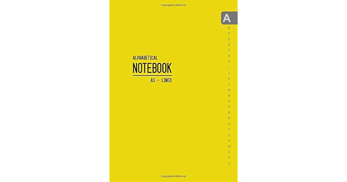 Alphabetical Notebook A5 Medium LinedJournal Organizer with AZ Tabs