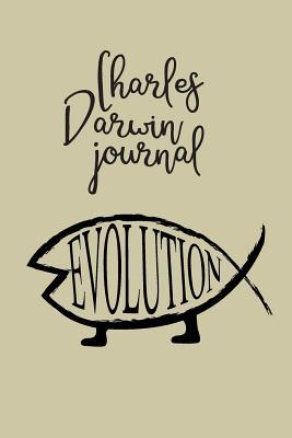 Charles Darwin journal: Darwin fish evolution-Create your own theory of evolution, Notebook 6x9 "leaves with stripes and area to draw