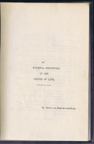 An Original Hypothesis of the Origin of Life (Unknown Binding)