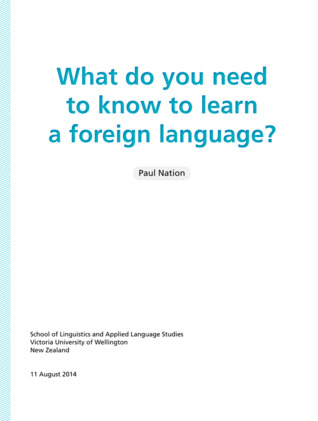What do you need to know to learn a foreign language? (ebook)