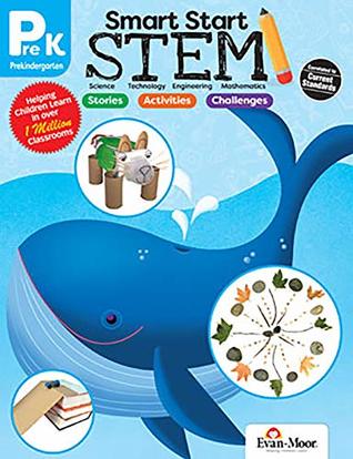 Evan-Moor Smart Start STEM Workbook, Grade PreK, Science, Technology, Engineering, Math, Hands On Activities, Problem Solving, Critical Thinking, Fine Motor Skills, Sequencing, Animals, Homeschool (Paperback)