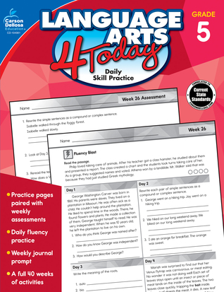 Carson Dellosa Language Arts 4 Today 5th Grade Workbook, 40 Weeks of Reproducible ELA Activities, Spelling and Grammar Skills Practice, Weekly Assessments, Classroom or Homeschool Curriculum