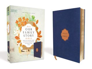 NIV, Our Family Story Bible, Leathersoft over Board, Navy, Red Letter, Comfort Print: Capture Your Generation’s Legacy with Memory-Creating Activities and Keepsake Storage Pocket