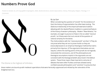 Numbers Prove God