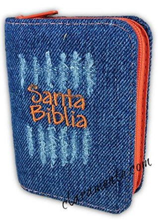 Santa Biblia Mini Bolsillo Jean con Cierre, Reina-Valera 1960, RagBook, anaranjado