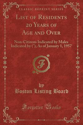 List of Residents 20 Years of Age and Over