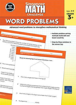 Singapore Math – Challenge Word Problems Workbook for 3rd, 4th, 5th Grade Math, Paperback, Ages 8–9 with Answer Key (Volume 2)