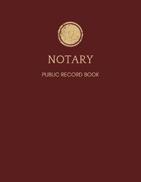 Notary Journal: Classic Burgundy Public Record Book