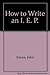 How to Write an I. E. P.