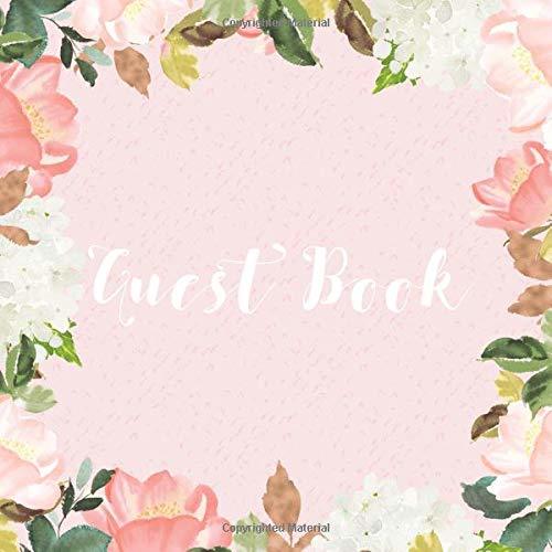 Guest Book Pretty Watercolour Floral Design With Decorated Pages