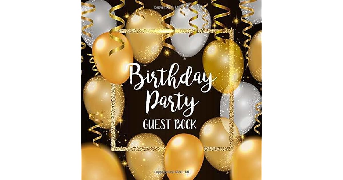 Birthday Party Guest Book Gold & Black Keepsake Milestone Birthday