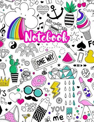 Notebook: Cute Blank Lined Journal Large 8.5 x 11 Matte Cover Design with Ruled White Paper Interior (Perfect for School Notes, Girls and Boys Diary, Kids Writing Composition, Planner, College Subject, Office Use) - Product Code A4 082