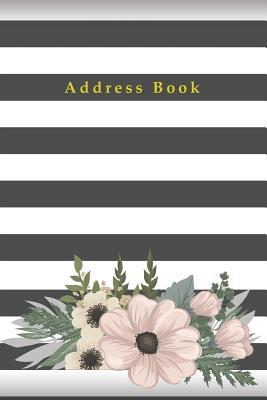 Address Book: An Alphabetical Small Address Book For Record and Organize Contact - Black and White Strips With Floral