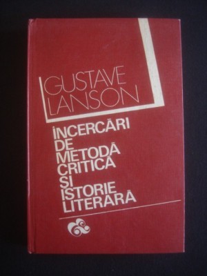 Încercări de metodă, critică și istorie literară