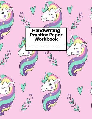 Handwriting Practice Paper Workbook: Cute Unicorn Matte Cover Large 8.5 x 11 Blank Lined Sheets Journal Notebook for Writing Improvement Exercises - Perfect for Preschool, Kindergarten, Grade School Kids (1st, 2nd, 3rd and 4th) and Adults Design Code BZ