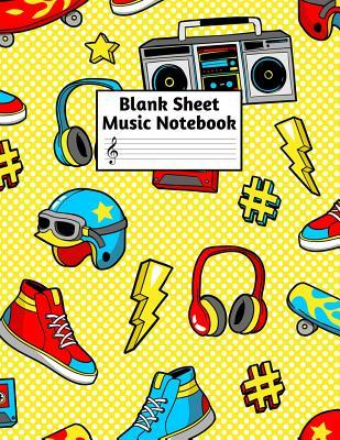 Blank Sheet Music Notebook: Easy Blank Staff Manuscript Book Large 8.5 X 11 Inches Musician Paper Wide 12 Staves Per Page for Piano, Flute, Violin, Guitar, Trumpet, Drums, Cello, Ukelele and other Musical Instruments - Code: A4 8233