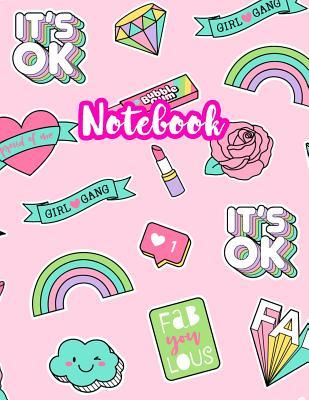Notebook: Cute Blank Lined Journal Large 8.5 x 11 Matte Cover Design with Ruled White Paper Interior (Perfect for School Notes, Girls and Boys Diary, Kids Writing Composition, Planner, College Subject, Office Use) - Product Code F2 560