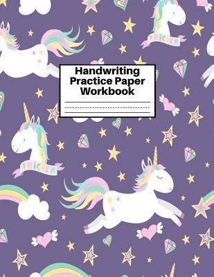 Handwriting Practice Paper Workbook: Cute Unicorn Matte Cover Large 8.5 x 11 Blank Lined Sheets Journal Notebook for Writing Improvement Exercises - ... 2nd, 3rd and 4th) and Adults ~ Design Code BZ