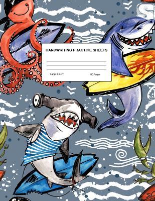 Handwriting Practice Sheets: Cute Blank Lined Paper Notebook for Writing Exercise and Cursive Worksheets - Perfect Workbook for Preschool, Kindergarten, 1st, 2nd, 3rd and 4th Grade Kids - Product Code A4 5218