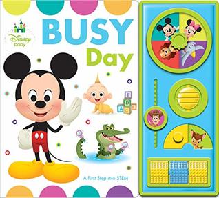 Disney Baby Mickey, Frozen, Toy Story, and More! - Busy Day Busy Box - A First Step into STEM - PI Kids (Board book)