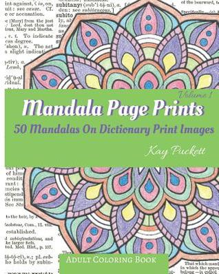 Mandala Page Prints (Adult Coloring Book): 50 Mandalas On Dictionary Print Images, Vol. 1