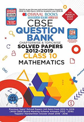 Oswaal CBSE Question Bank Class 10 Mathematics Chapterwise & Topicwise Includes Objective Types & MCQ's (For March 2020 Exam)