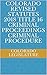 Colorado Revised Statutes 2018 Title 16 Criminal Proceedings ... by Colorado Legislature