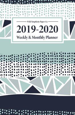 Wild Simplicity Paper Co. 2019-2020 Weekly & Monthly Planner: July 2019 - June 2020 Academic School Year, Student Planner, Flexible Cover, Abstract Stripes, 5.25" x 8"