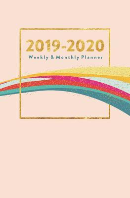 2019-2020 Weekly & Monthly Planner: July 2019 - June 2020 Academic School Year, Student Planner, Flexible Cover, Gold Rainbow Swirl, 5.25 x 8