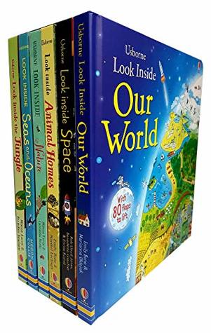 Look Inside 6 Books Collection Pack Set (Seas and Oceans, Nature, Our World, Animal Homes, Jungle, Space)
