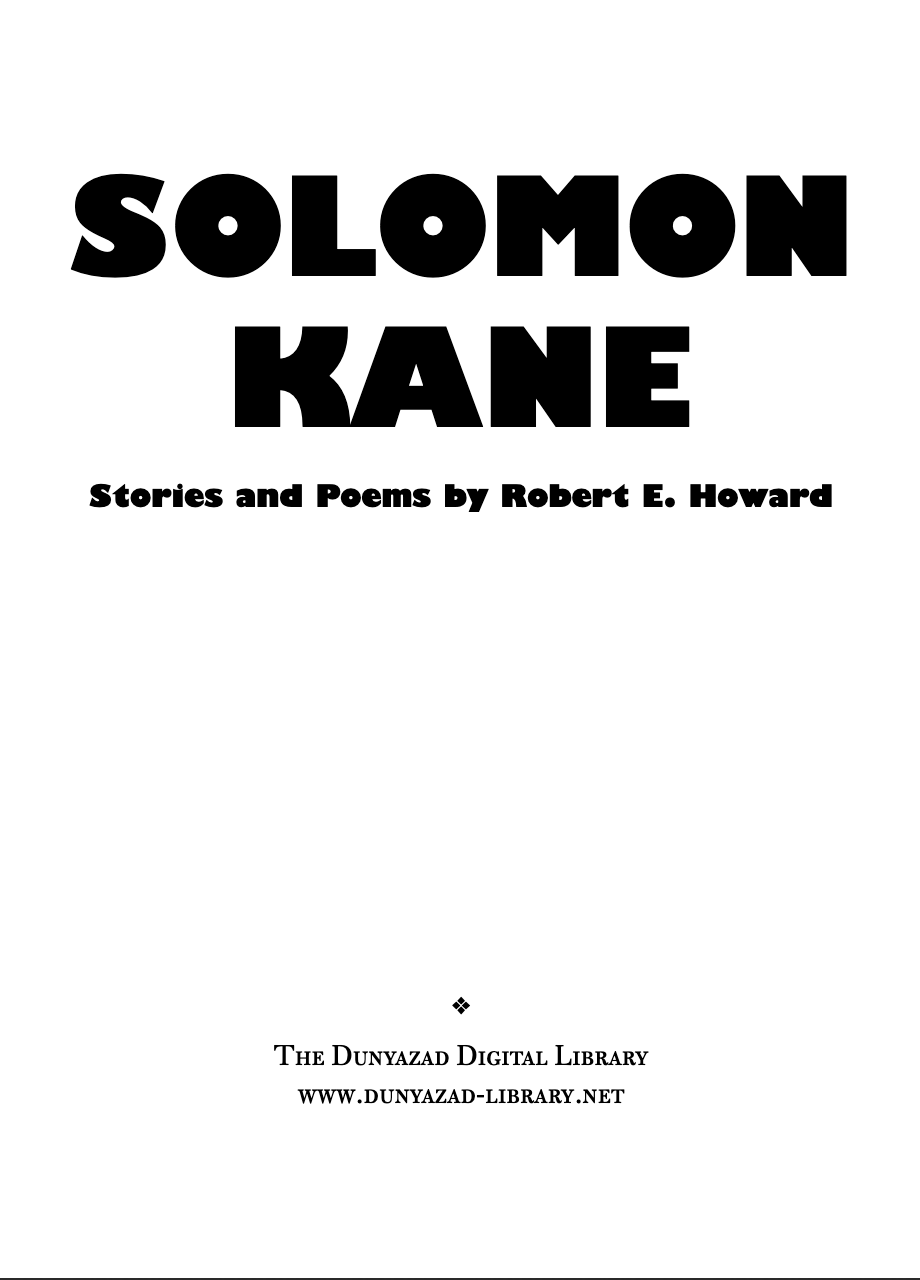 The Savage Tales of Solomon Kane