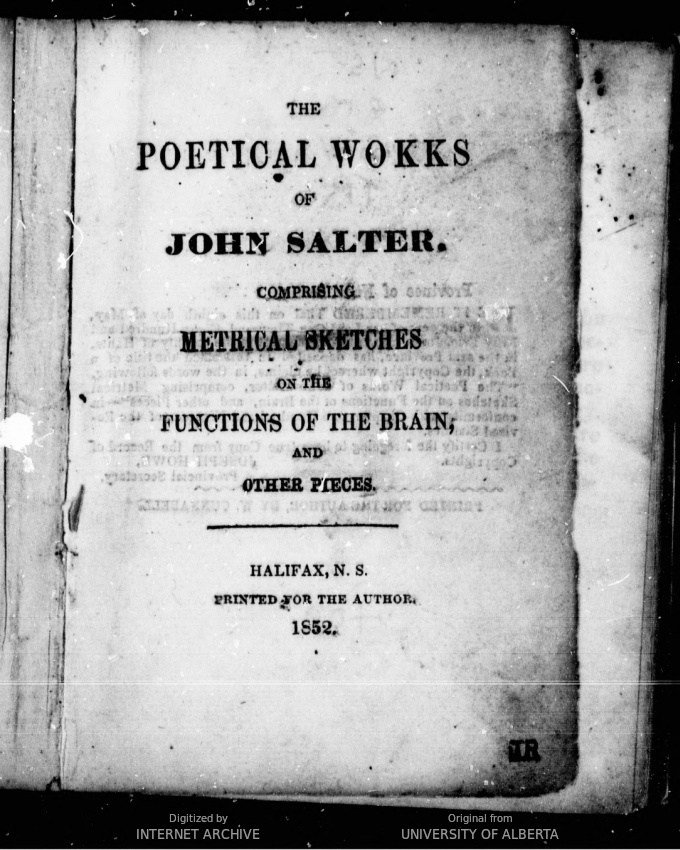 The Poetical Works of John Salter: Comprising metrical sketches on the functions of the brain, and other pieces (Unknown Binding)