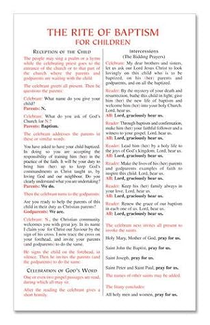 Rite Of Baptism Card By Catholic Truth Society