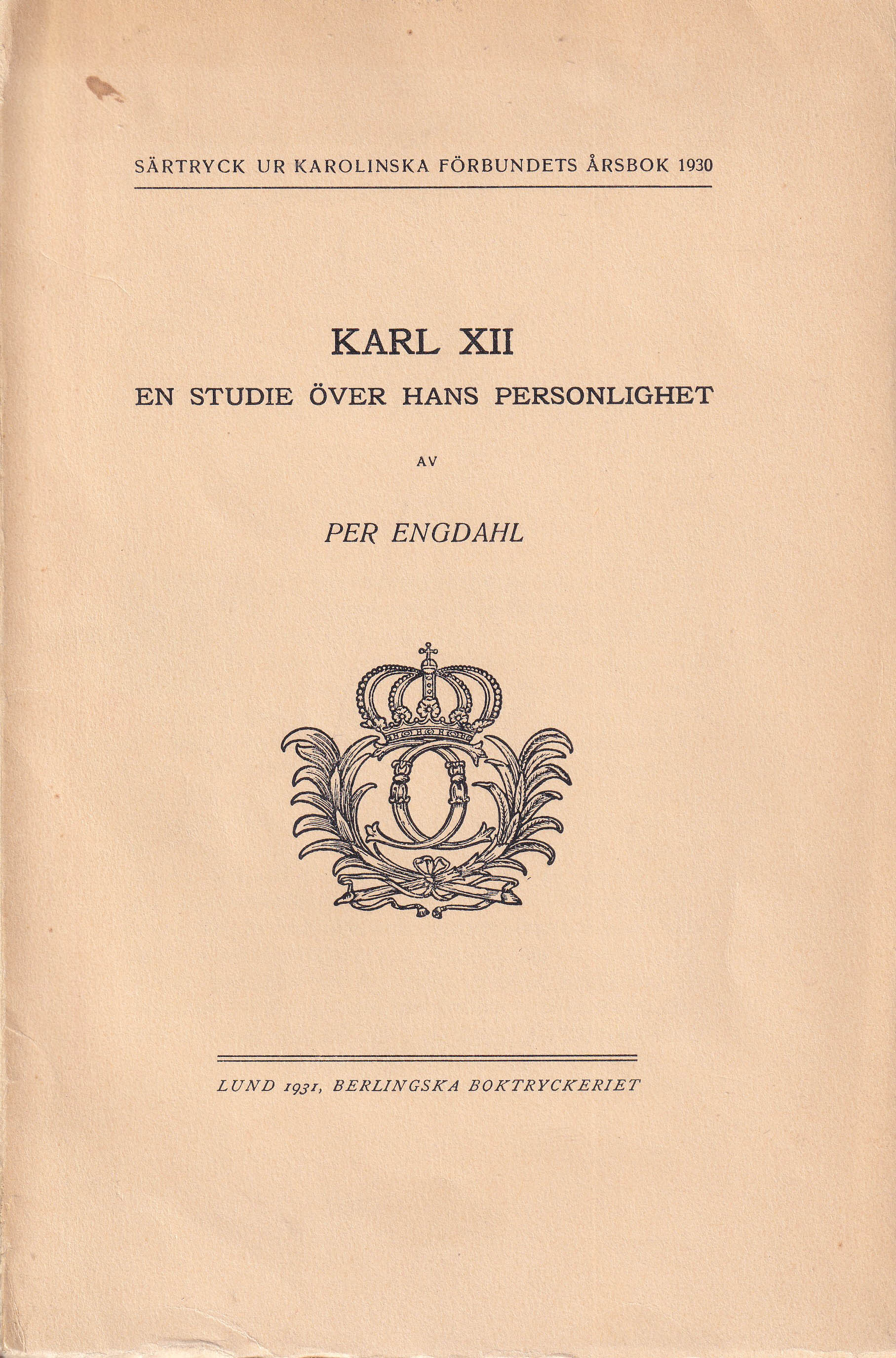 Karl XII : En studie över hans personlighet