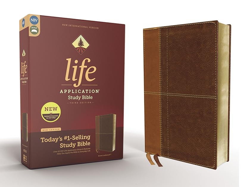NIV, Life Application Study Bible, Third Edition, Leathersoft, Brown, Red Letter