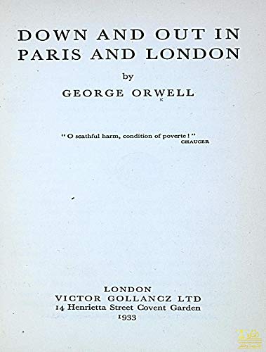 Down and Out in Paris and London