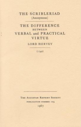 The Scribleriad and The Difference Between Verbal and Practical Virtue (Paperback)