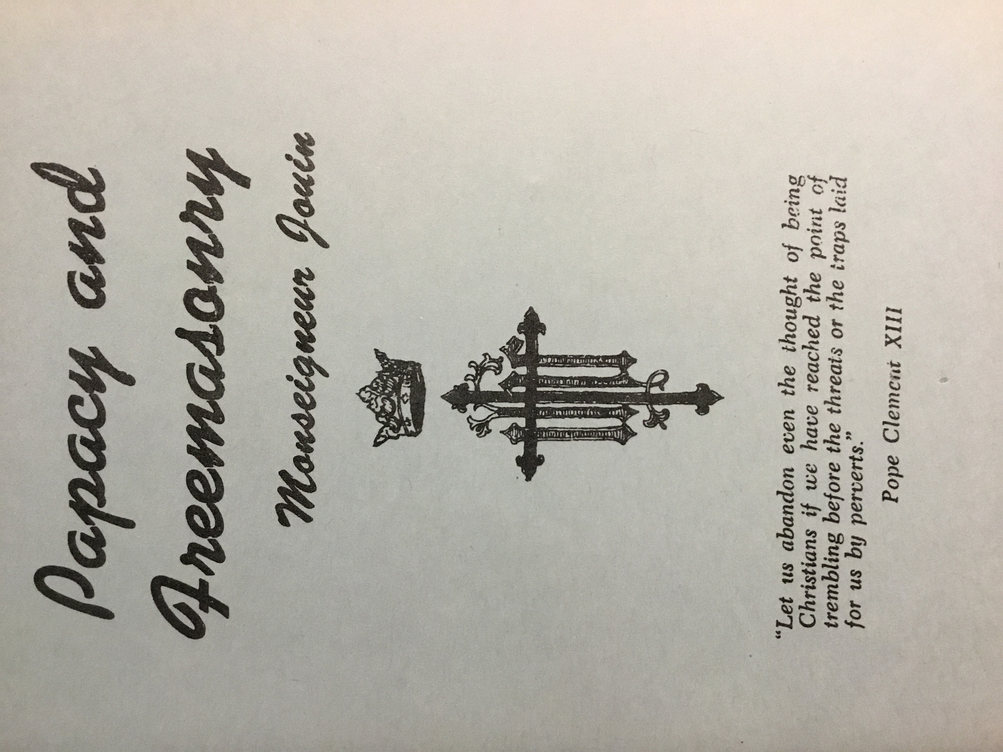 Papacy And Freemasonry (Hardcover)