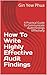 How To Write Highly Effective Audit Findings by Gin Yew Phua How To Write Highly Effective Audit Findings by Gin Yew Phua
